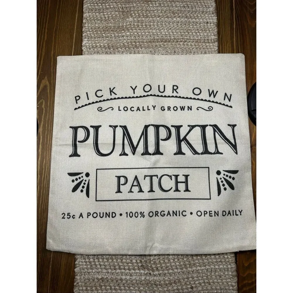 Autumn fall pumpkin throw pillow case cover 17 x 17 New